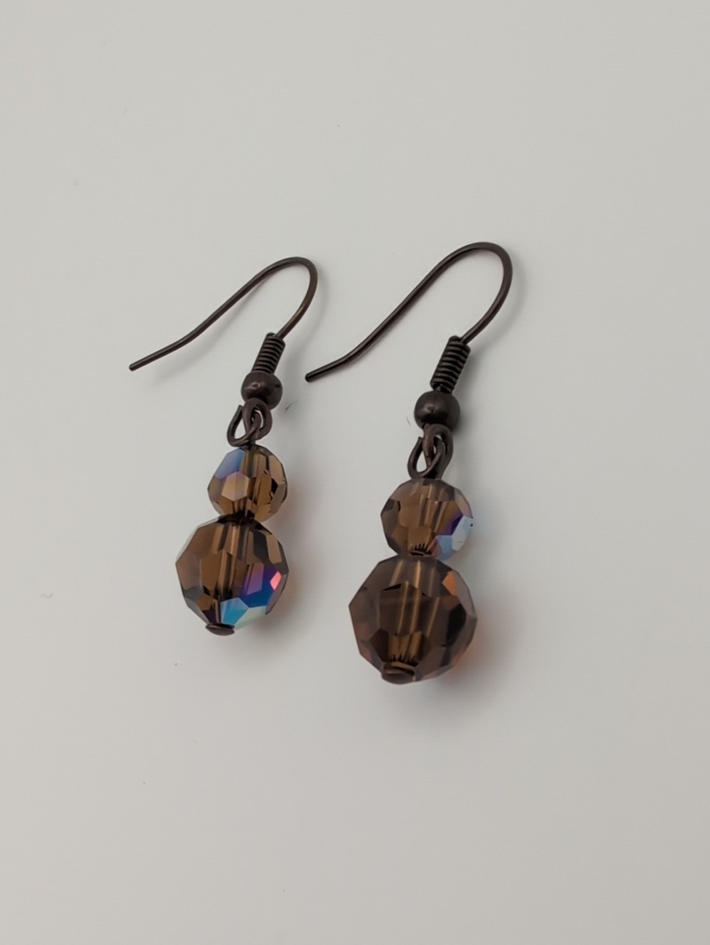 Smoky Topaz AB Swarovski Crystal Drop Earrings